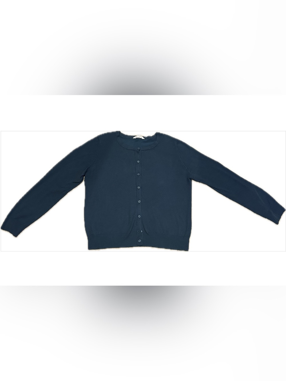 Time and Tru Navy Button-Front Cardigan